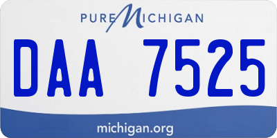 MI license plate DAA7525