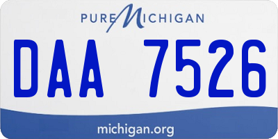 MI license plate DAA7526