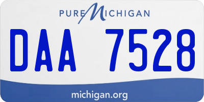 MI license plate DAA7528
