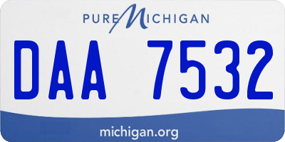 MI license plate DAA7532