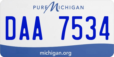 MI license plate DAA7534