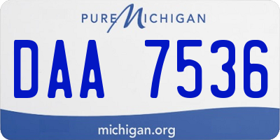 MI license plate DAA7536
