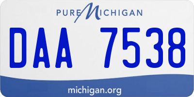 MI license plate DAA7538
