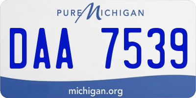 MI license plate DAA7539