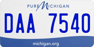 MI license plate DAA7540