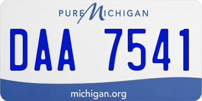 MI license plate DAA7541