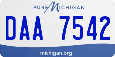 MI license plate DAA7542