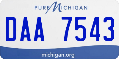MI license plate DAA7543