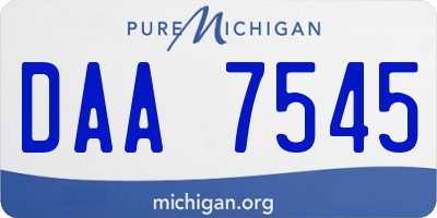 MI license plate DAA7545