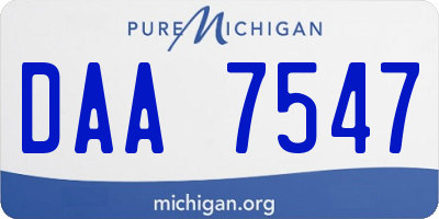 MI license plate DAA7547