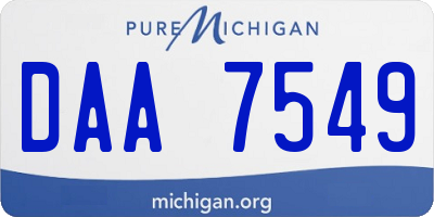 MI license plate DAA7549