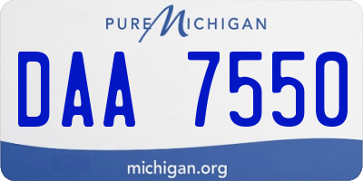 MI license plate DAA7550