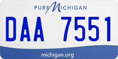 MI license plate DAA7551