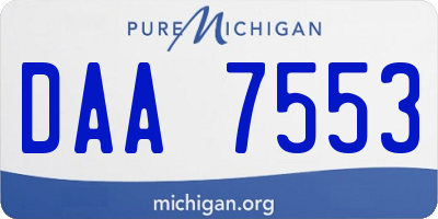 MI license plate DAA7553
