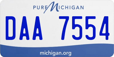 MI license plate DAA7554