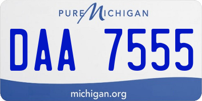 MI license plate DAA7555