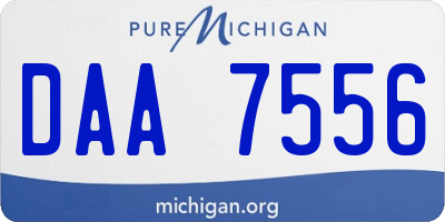 MI license plate DAA7556