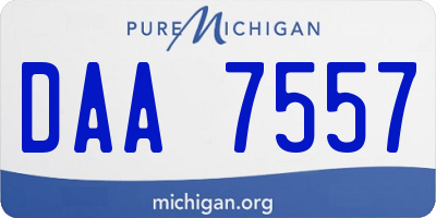 MI license plate DAA7557