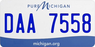 MI license plate DAA7558