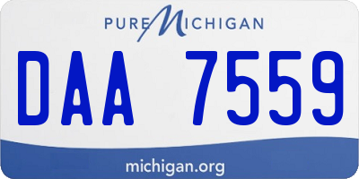 MI license plate DAA7559