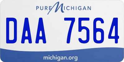 MI license plate DAA7564