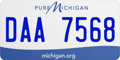 MI license plate DAA7568