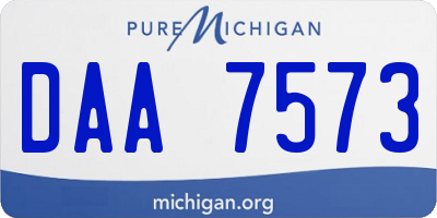 MI license plate DAA7573