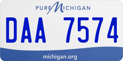 MI license plate DAA7574