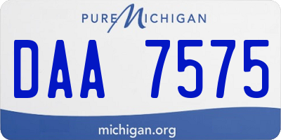 MI license plate DAA7575