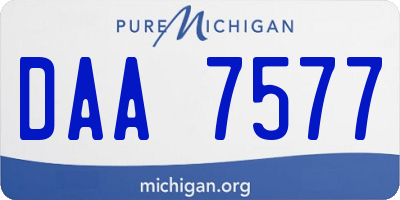 MI license plate DAA7577