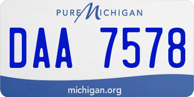 MI license plate DAA7578