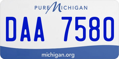 MI license plate DAA7580