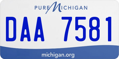 MI license plate DAA7581