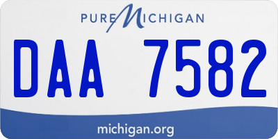 MI license plate DAA7582