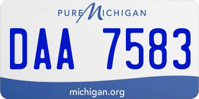 MI license plate DAA7583