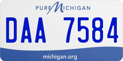 MI license plate DAA7584