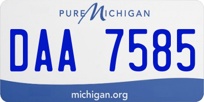 MI license plate DAA7585