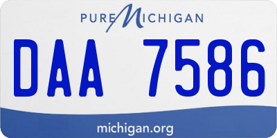 MI license plate DAA7586