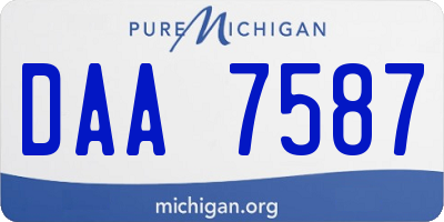 MI license plate DAA7587