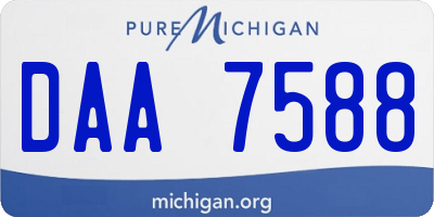 MI license plate DAA7588