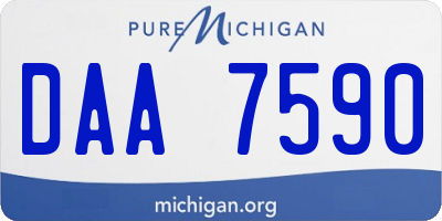MI license plate DAA7590
