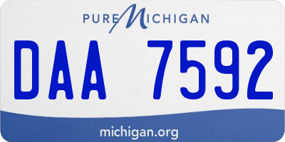 MI license plate DAA7592