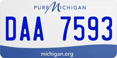 MI license plate DAA7593