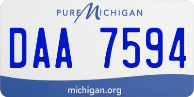 MI license plate DAA7594
