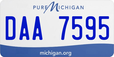MI license plate DAA7595