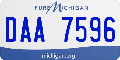 MI license plate DAA7596