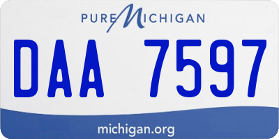 MI license plate DAA7597