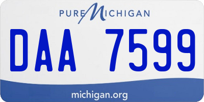 MI license plate DAA7599