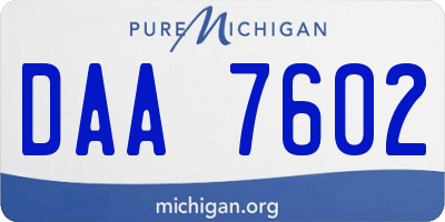 MI license plate DAA7602