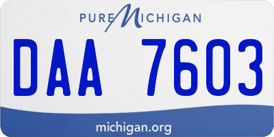 MI license plate DAA7603